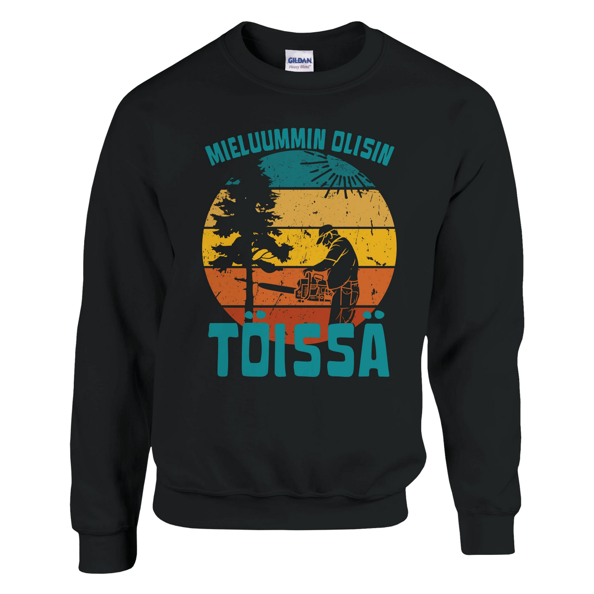 Mieluummin Olisin Töissä (Metsuri) - Collegepaita - Mun Paita
