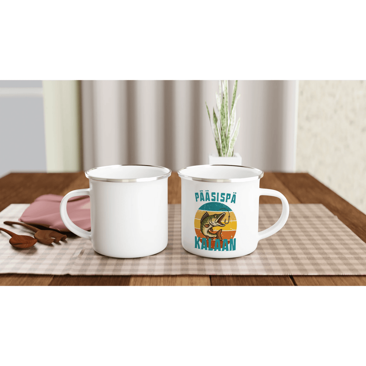 Pääsispä Kalaan | Kuha - Emalimuki 3,5dl - Mun Paita