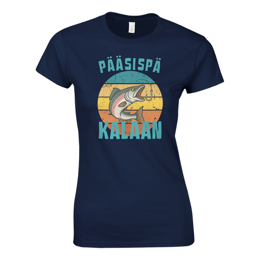 Pääsispä Kalaan | Lohi - Naisten T - paita - Mun Paita