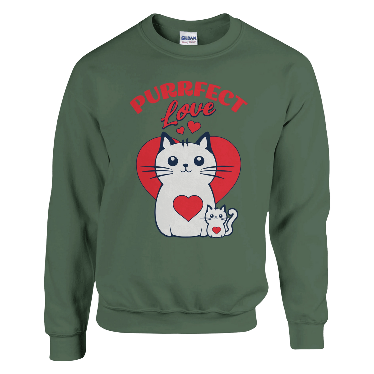 Purrfect Love Kissat - Collegepaita - Mun Paita