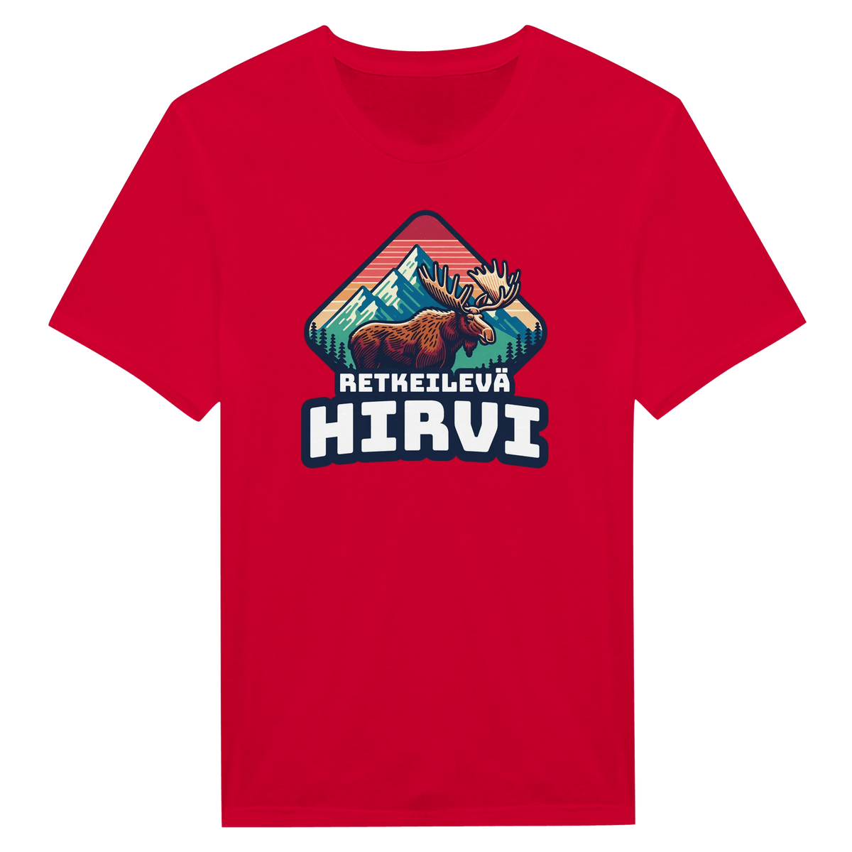 Retkeilevä Hirvi - Miesten T - paita - Mun Paita
