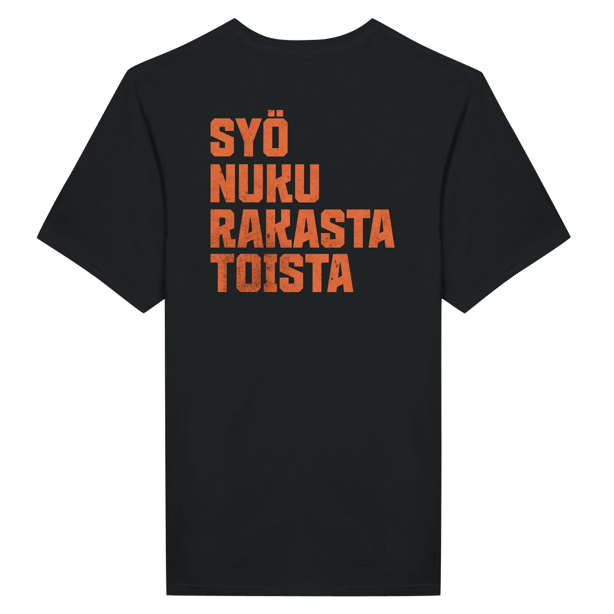 Syö, Nuku, Rakasta, Toista - Miesten T - paita (printti selässä) - Mun Paita